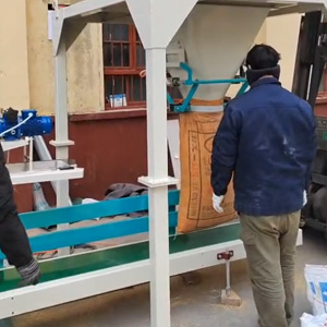 皮帶式單斗包裝機試機